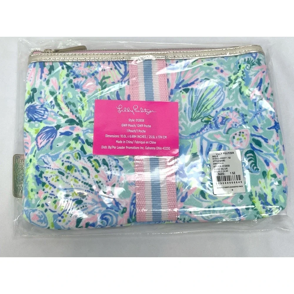 Lilly Pulitzer GWP Printed Pouch Surf Blue Soleil It On Me